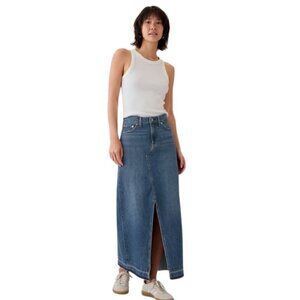 NWT GAP Denim Maxi Skirt – Size 33 Tall – Indigo – 100% Cotton Blend
